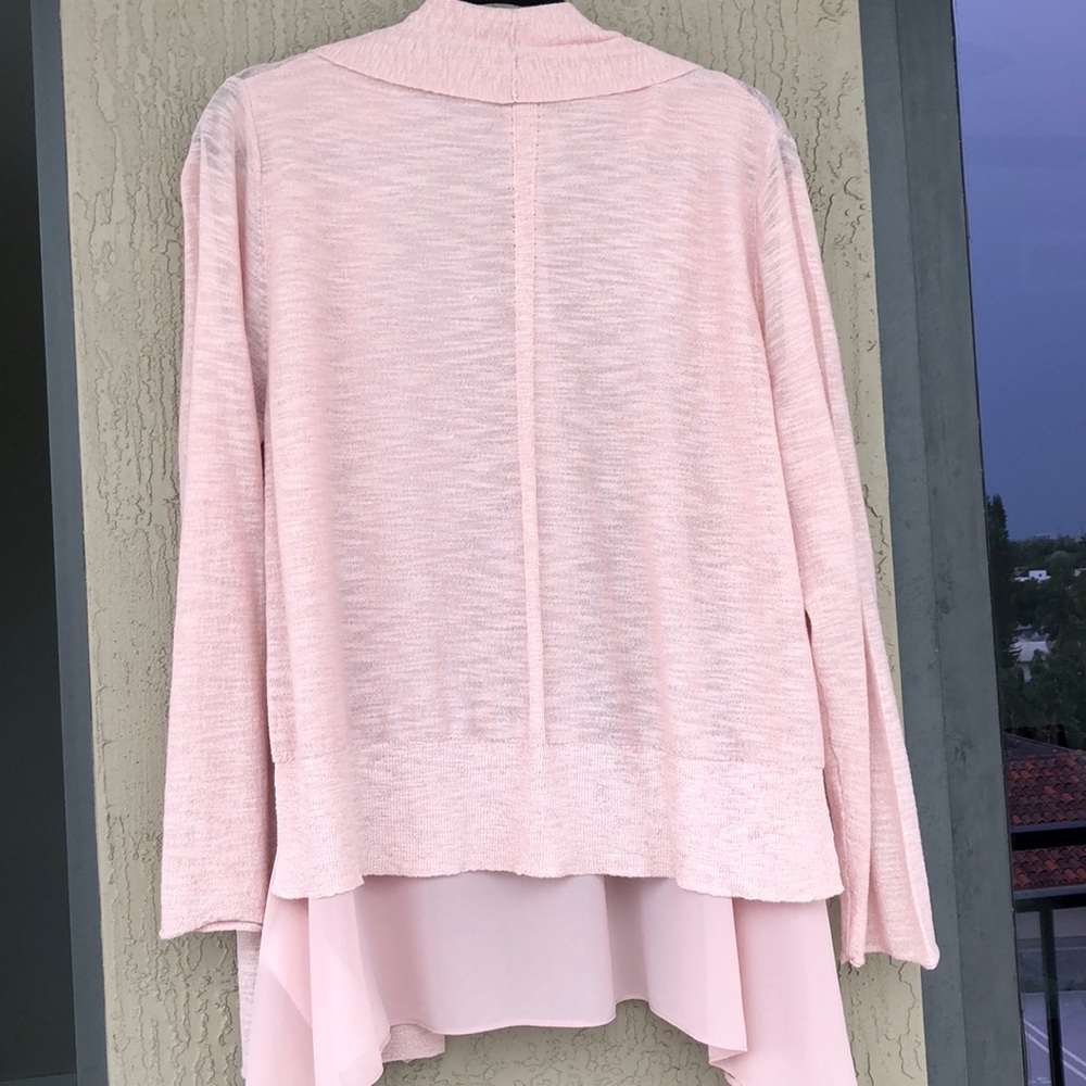 CHIFFON TRIM CARDIGAN Plus Size - Picture 3 of 7